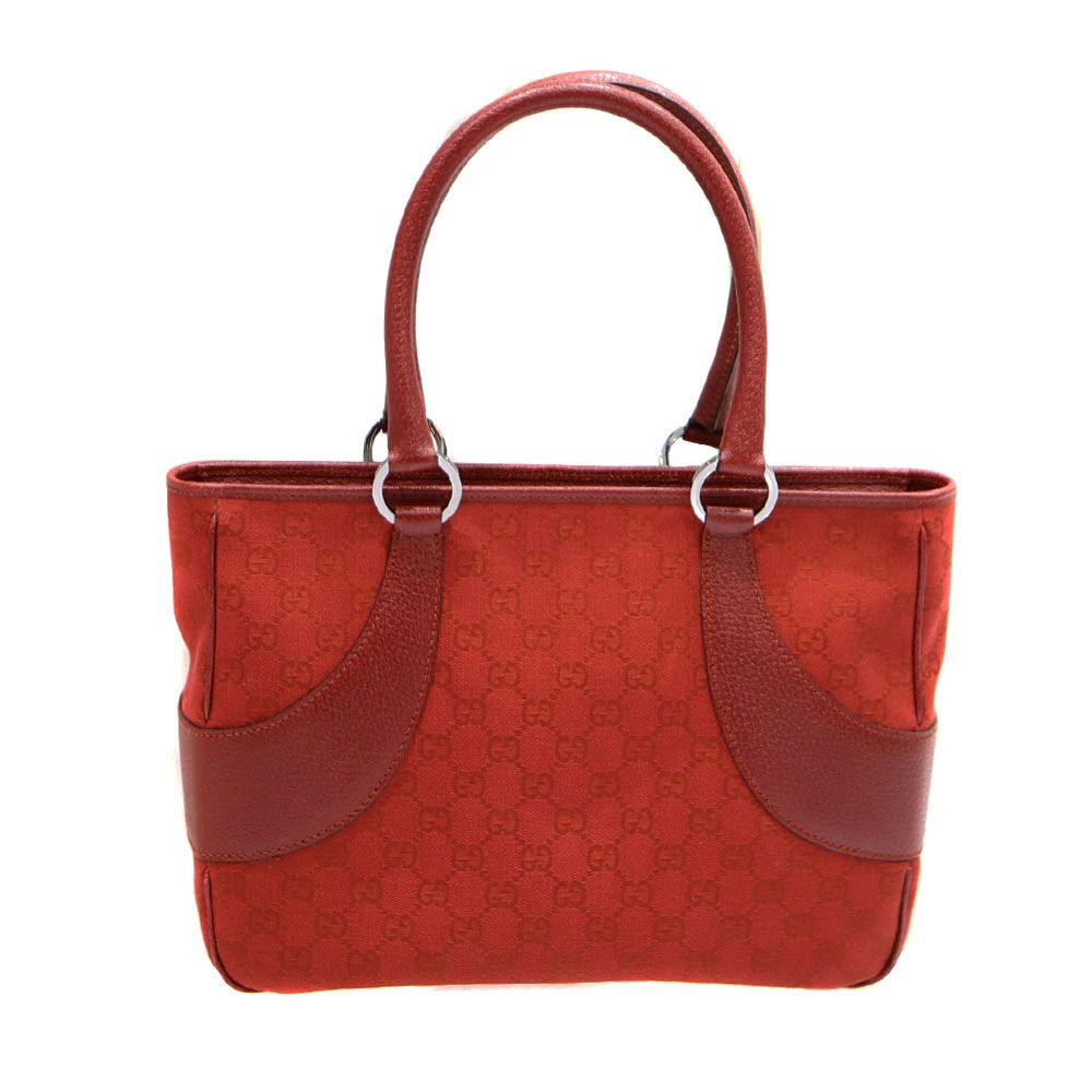 Gucci Guccissima Canvas Leather Tote Bag Red